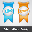 Details der Fotografie like & share Labels