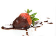 strawberry covered in dark chocolate