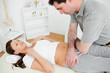 Woman having a pain in her hips