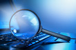 magnifying lens on the laptop keyboard