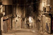 Dark street in night, Istanbul, Turkey