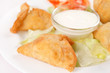 Samosa with sauce Samosa with sauce
