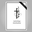 mourning card with floral ornament