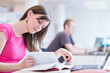 in the library - pretty female student in the library - pretty female student