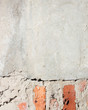 Photo: plaster brick wall, white grunge background plaster brick wall, white grunge background