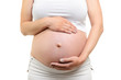 Image of pregnant woman touching her belly with hands Image of pregnant woman touching her belly with hands