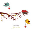Card with birds and hearts,love card