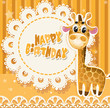 Happy Birthday yellow openwork card for your greetings