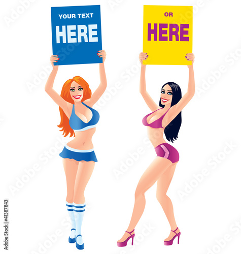 Vector: Ring girls, isolated Ring girls, isolated