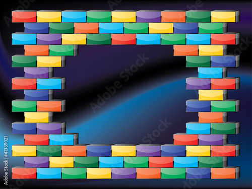 Vector: Glossy bricks frame Glossy bricks frame