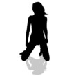 girl on her knees black silhouette girl on her knees black silhouette