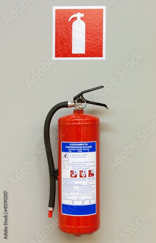 Photo: Red fire extinguisher Red fire extinguisher