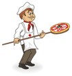 Vettoriale: pizzaiolo cartoon pizzaiolo cartoon