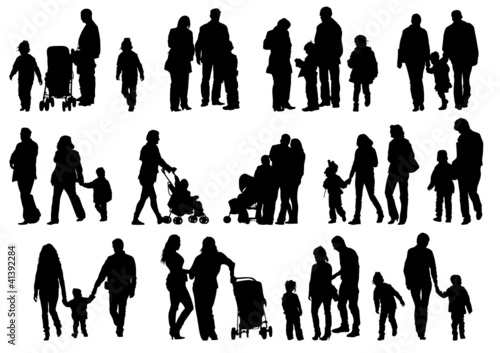 Vector: Family and child silhouette Family and child silhouette