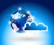 Background with glboe and cloud Background with glboe and cloud
