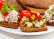appetizer with marinated mushrooms