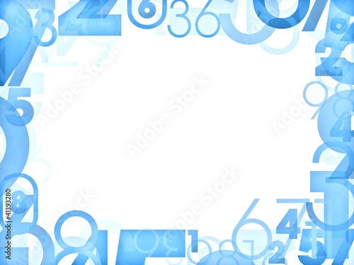Illustration: Blue numbers frames isolated on white Blue numbers frames isolated on white
