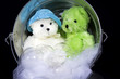 Teddy-Bears Sitting Inside Washtub