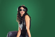 Hispanic girl wearing sunglasses Hispanic girl wearing sunglasses