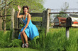 country pin up girl in a farm