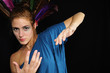 Caucasian woman gesturing