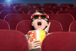 Emotional girl at the 3D cinema