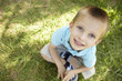 Portrait of young boy outdoors