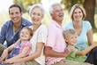 Three generation family in the country