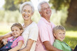 Photo: Grandparents with grandchildren in the country Grandparents with grandchildren in the country
