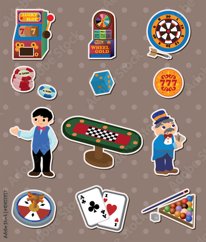 Vector: casino stickers casino stickers