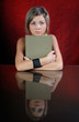 The girl with book.