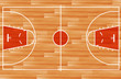 Wooden parquet floor basketball court. vector