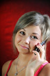 Girl, talking on phone.