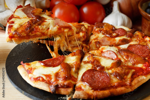 Photo: BBQ Meat feast gourmet Pizza BBQ Meat feast gourmet Pizza