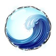 Onda Oceano Icona Cristallo-Ocean Wave Crystal Web Icon