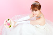 Beautiful asian woman dressed as a bride