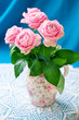 Still life with a fresh pink roses Still life with a fresh pink roses