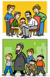 Jewish orthodox family - Father and his children
