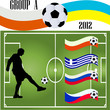 soccer player and flag - vector