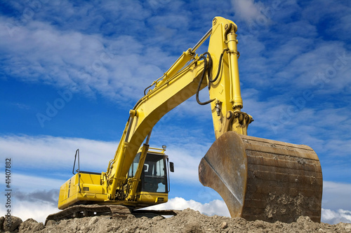 Photo: Yellow excavator Yellow excavator
