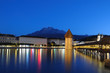 Lucerne's Chapel Bridge at Night