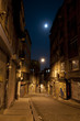 Dark street in night, Istanbul, Turkey