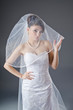 Bride in wedding dress in studio shooting