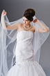 Bride in wedding dress in studio shooting
