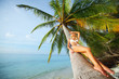 woman on palm