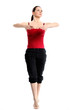 Girl in sportswear doing sport exercises