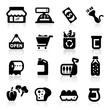 Supermarket icons set  Elegant series