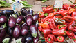 Aubergines and bell peppers Aubergines and bell peppers