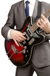 Young guitar player isolated on white Young guitar player isolated on white