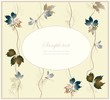 Greeting card with wild grapes and dragonflies.